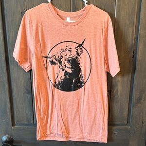 Orange Graphic T-Shirt with Bull Design